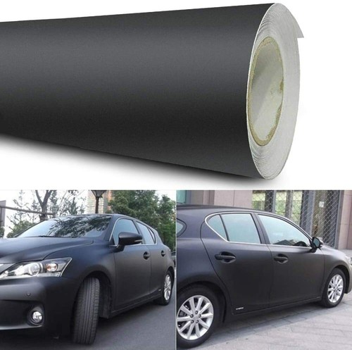 Black matt car vinyl wrap - matt, self