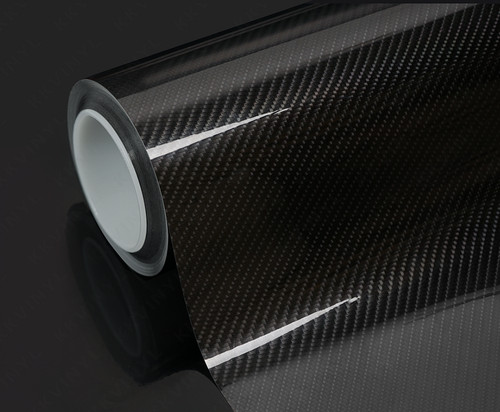 Black carbon fibre vinyl - black,